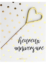 WDC - Heureux anniversaire - Gold & Dots - Mini Wondercard