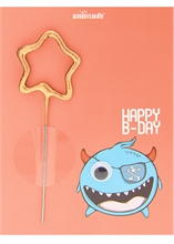 WDC - Monster Happy B-Day - Pink - Wiggly Eyes - Mini Wondercard