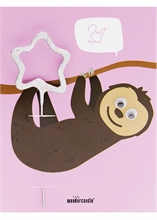 WDC - Just relax sloth - Pink - Wiggly eyes animals - Mini Wondercard