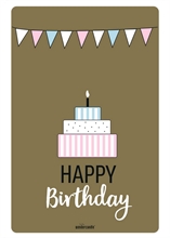 WDC - Happy Birthday gold XL - Postcard Gold Sparkles Edition